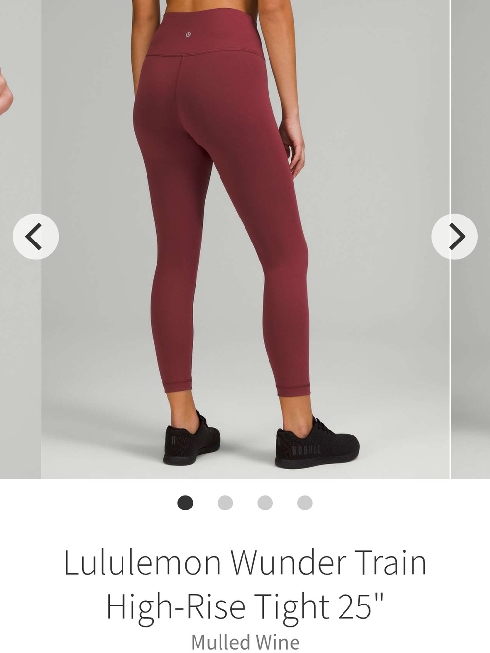 lululemon Wunder Train hr leggings 25in Sz 4Mulled Wine